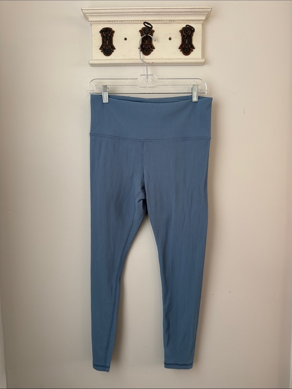 Athleta Elation Rib Tight Large Mid rise Leggings in Dusty Blue